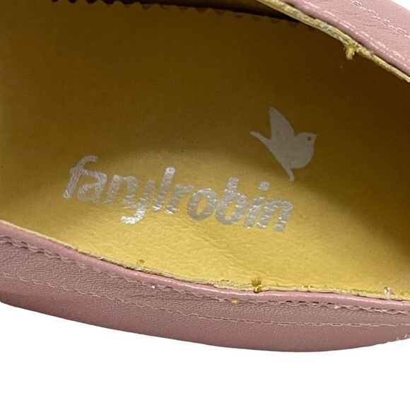 NWOB FARYLROBIN Pink Faux Leather Peeptoe Pinup Rockabilly Heels 10 - Picture 10 of 11